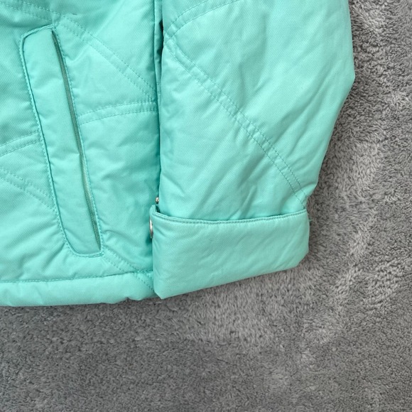 Roxy Jacket Women Large Green Lined Coat Insulated Hooded Snowboard Ski Full Zip - Picture 3 of 9